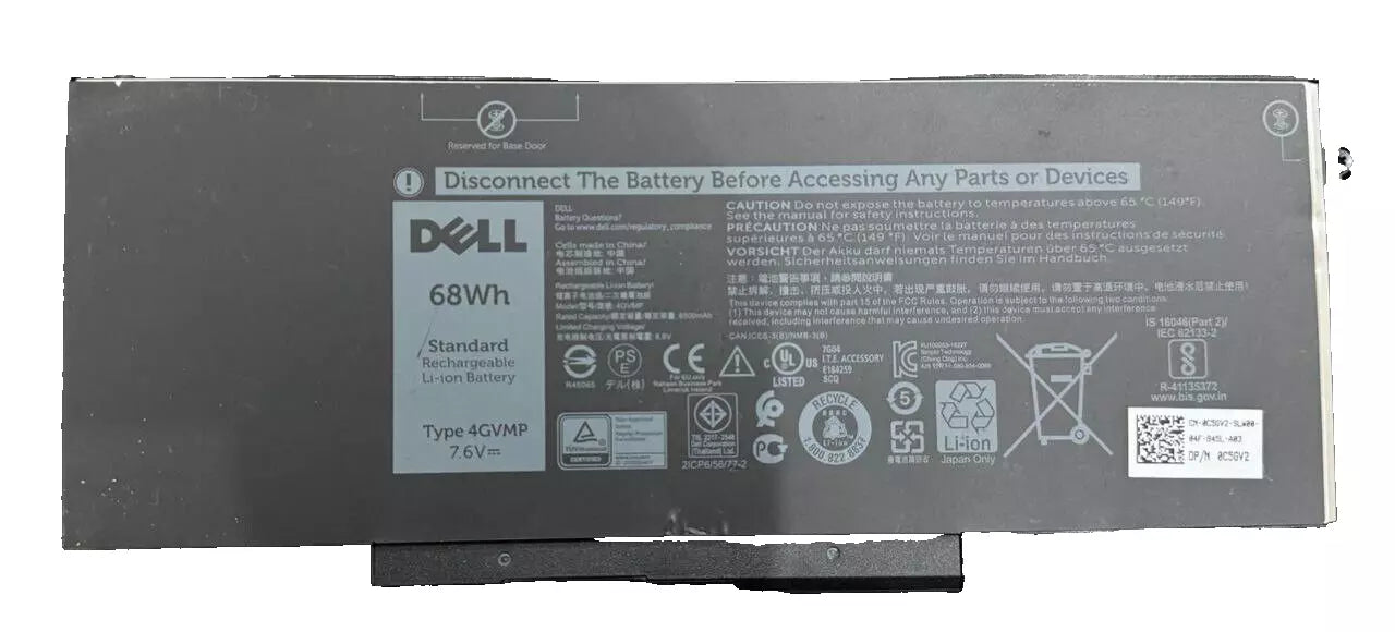 For Dell Inspiron Latitude &precision GENUINE 4GVMP Battery 68WH7.6V 8500 mAh - EGY Technology