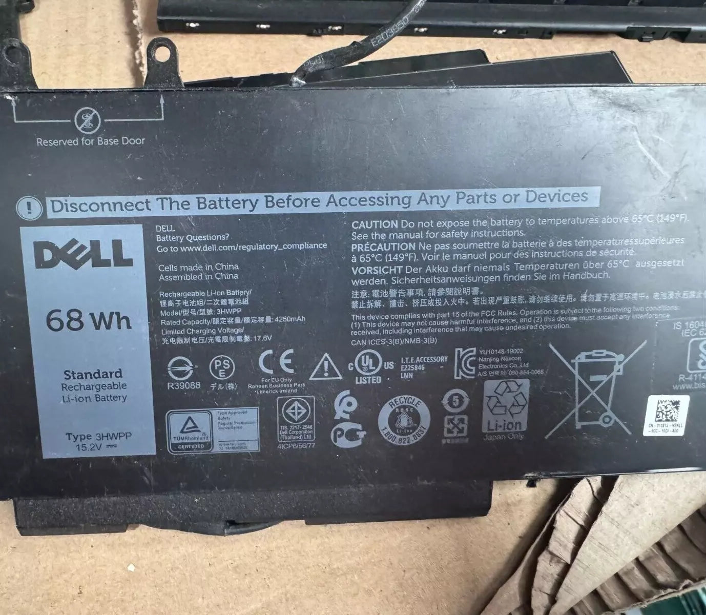 Original 3HWPP 68WH 15.2V 4250mAh Dell Battery For Dell Latitude E5401 14 5410 - EGY Technology