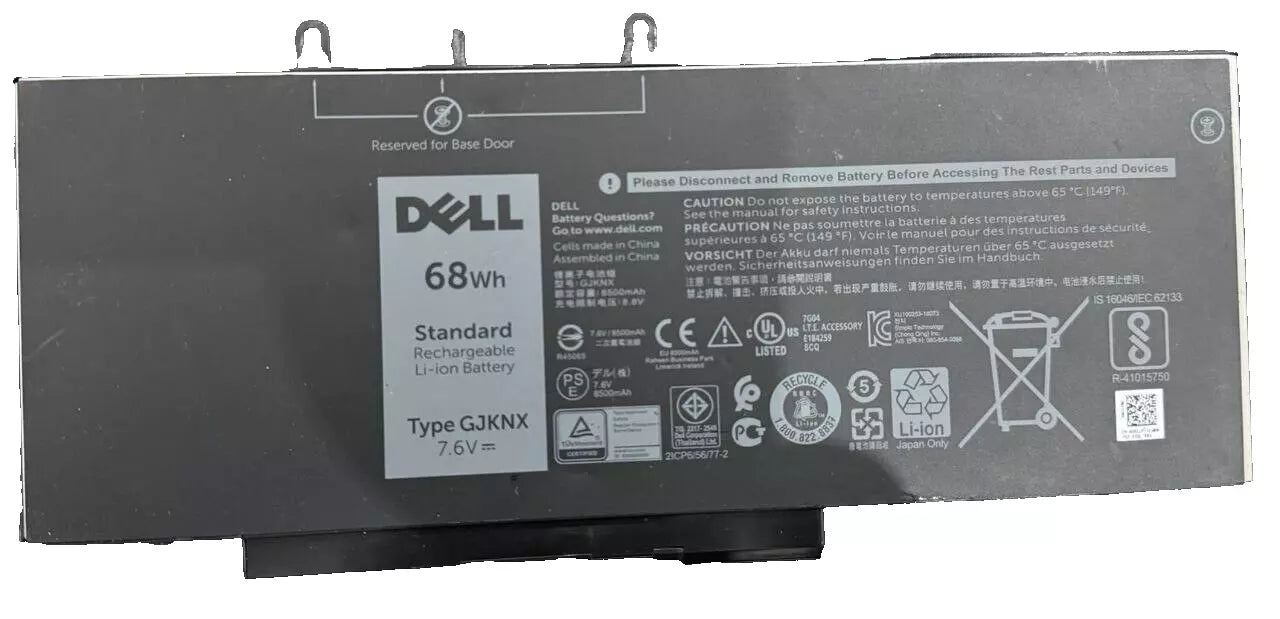 High-Performance Genuine Dell 68Wh 7.6V 8500mAh GJKNX Battery for Dell Latitude - EGY Technology
