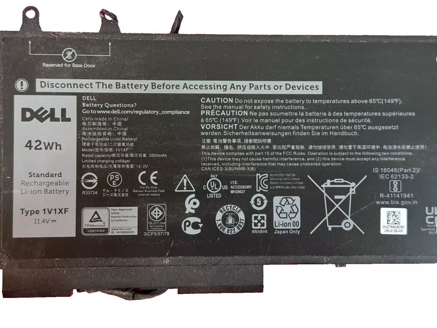 1V1XF Dell Battery 11.4V 42Wh For Dell Latitude 5400 5401 5411 5501 5511 5510 - EGY Technology