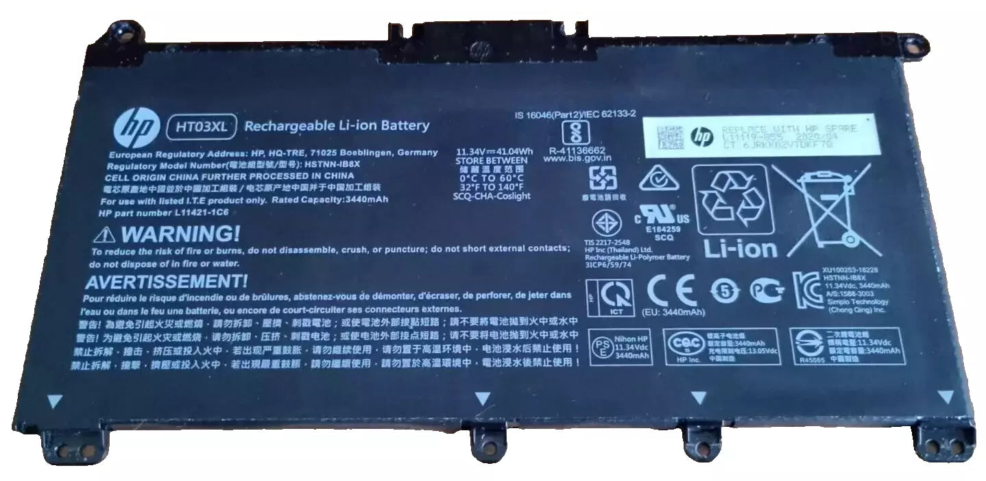 Genuine HP HT03XL Battery 15-CS, 15-CW, 15-DA, 15-DB, 15S-FQ | 41Wh L11119-855 - EGY Technology