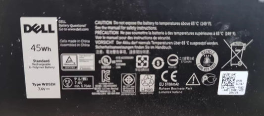 WD52H GENUINE BATTERY For Dell Latitude 12 7000 E7240 E7250 series 45Wh 7.4V - EGY Technology